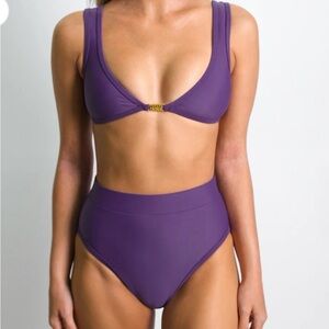 New 93 PlayStreet Chloe Plum High Rise Bikini Bottom